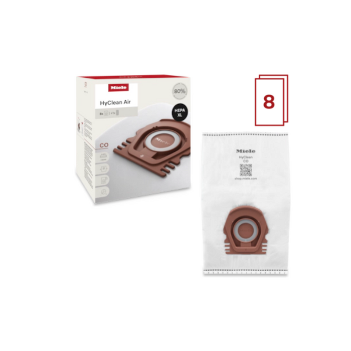 Miele Genuine Type CO HyClean Dustbags 8 Pack **NEW**