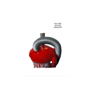 Red vacuum cleaner with a clear hose on a white background