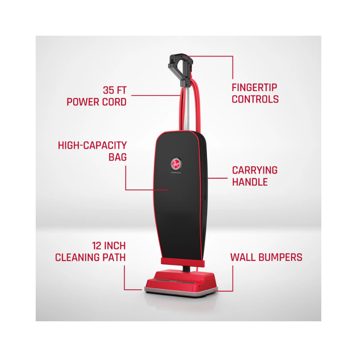 Hoover Commercial Prime Lite Upright Vacuum CH50300 – 9 lb Lightweight Powerhouse