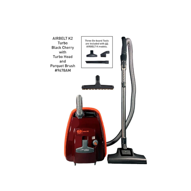 SEBO AIRBELT K2 Turbo Canister Vacuum 9678AM — Black Cherry