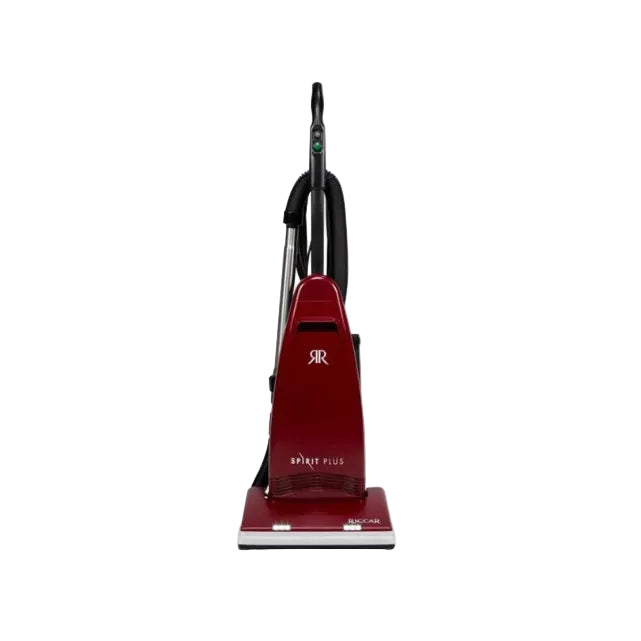 Red vacuum cleaner with 'Bissell' branding on a white background