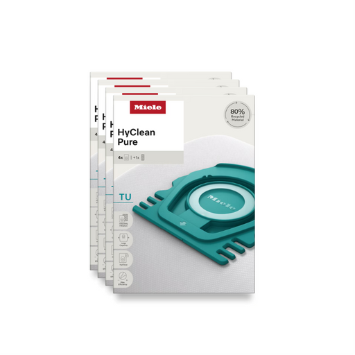 Miele HyClean Pure vacuum filter packaging on a white background
