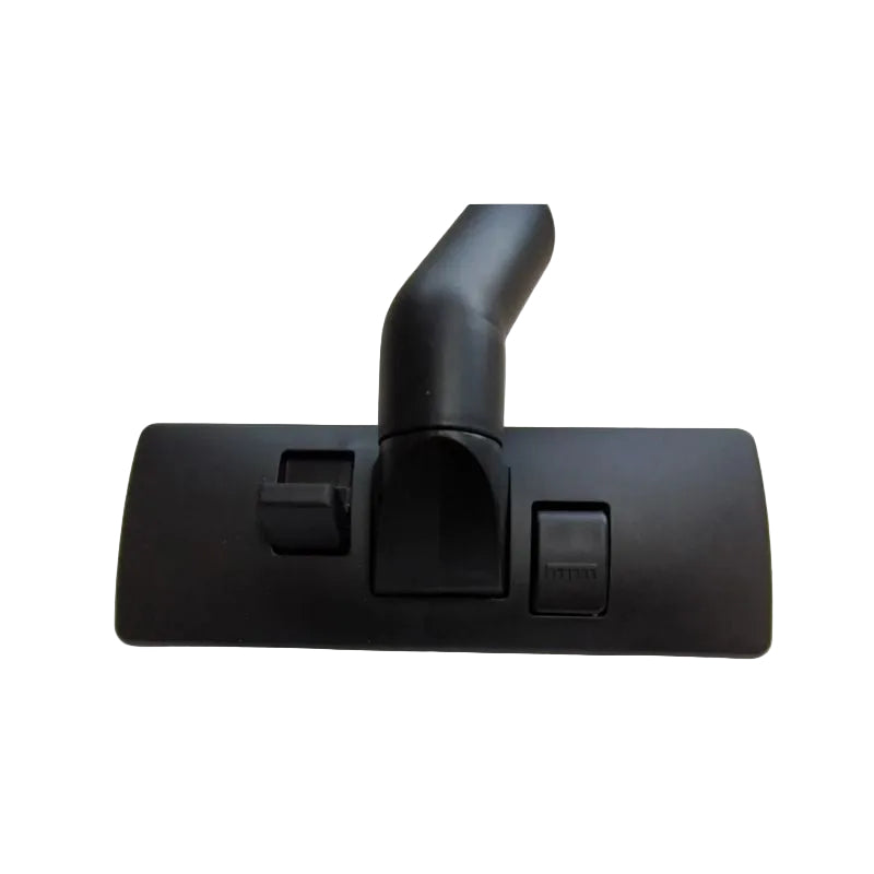 Black vacuum cleaner head on a light gray background