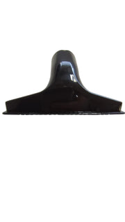 Black plastic component on a white background